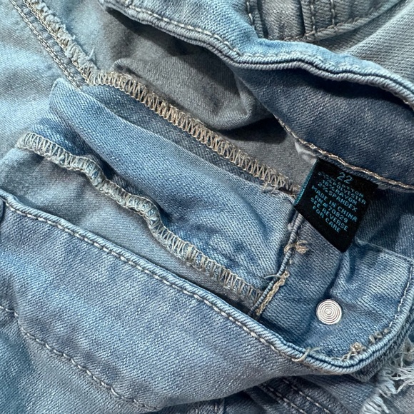 Plus Size 22 Rue21 Blue Jean Shorts with Distressed Frayed Hem - Picture 4 of 6